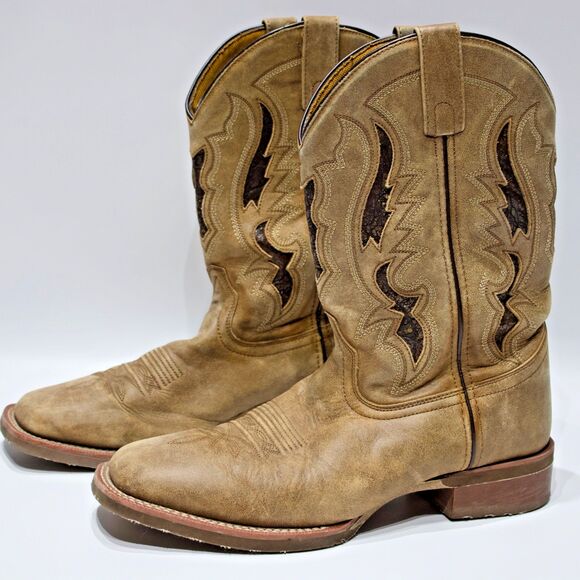 Laredo Distressed Brown Leather Western Cowboy Boot Style #7952 Men’s Size 10.5D - Picture 1 of 15